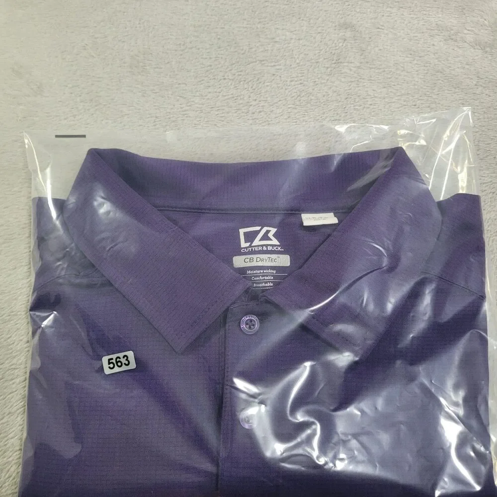 Cutter & Buck Polo Shirt Mens XLT Purple CB DryTec Golf Performance Big Tall